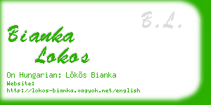 bianka lokos business card
