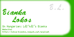 bianka lokos business card